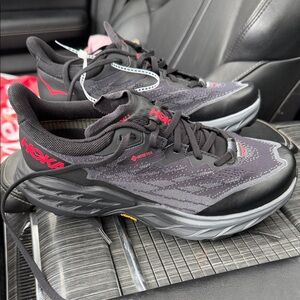 Hoka speedgoat Black and Red Athletic Shoes